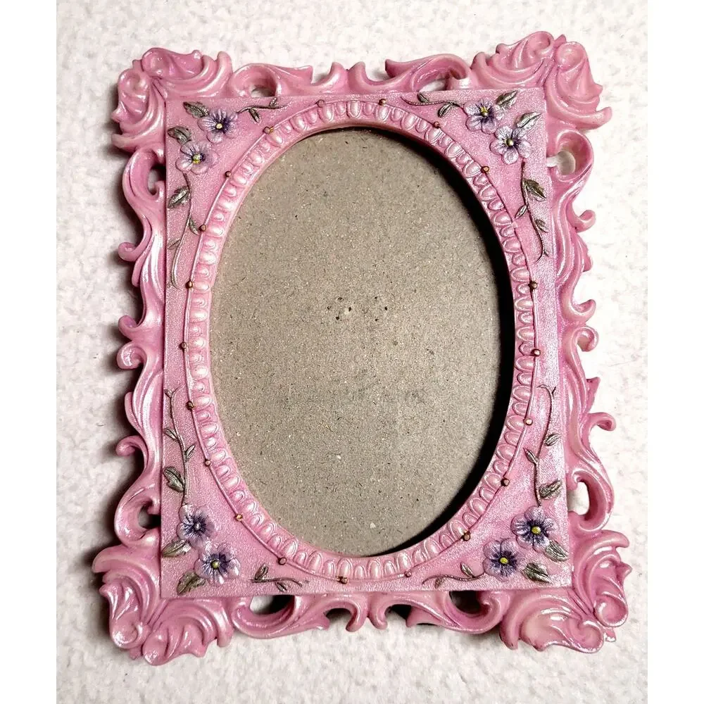 Ornate Pink Resin Picture Frame 3.5